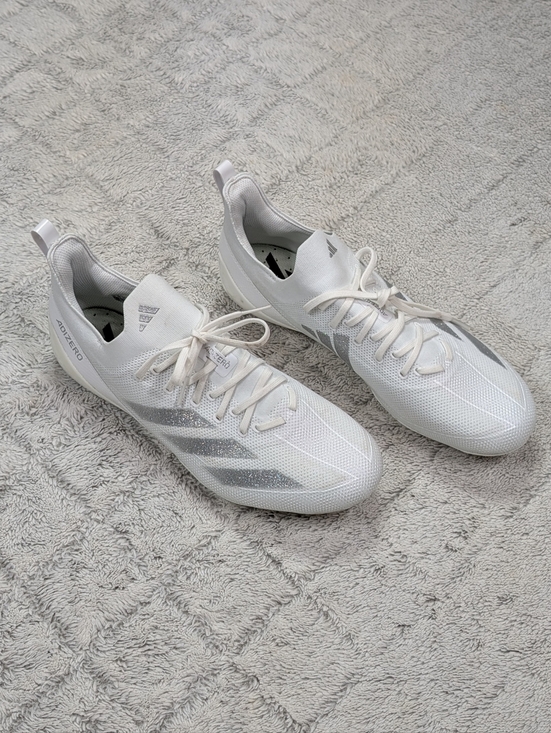 Adidas Adizero Electric White Silver Metallic Football Cleats Mens 14 IE3284 NEW